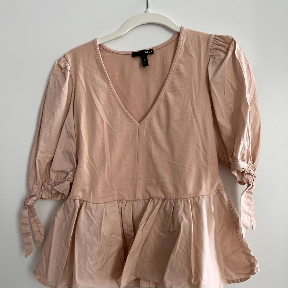 Aqua Blush Peplum Top